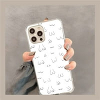 Резюме калъф за цици за iPhone Pro Max, естетически дизайн на изкуството TPU шоково покритие калъф