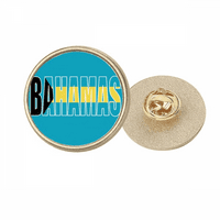 Бахамски имена на флаг име кръг метален златен щифт Brooch Clip