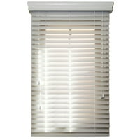 Fau Wood Blinds Horizontal Slats-Custom Made-Side Mount-Snow White Smooth-от 29 широк до 96 дълъг