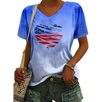 Графична тениска от 4 юли, v шия къса ръкав, 3D принт с къси ръкави за къси ръкави, ризи с размер 2xs-8xl с размер
