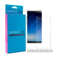 DistrentInk Clear Shockprouf Hybrid Case за Samsung Galaxy Note - TPU броня, акрилен гръб, закалено стъкло протектор - жълт черен тигър козина печат - животински печат