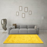 Ahgly Company Indoor Rectangle Abstract Yellow Modern Area Rugs, 7 '10'