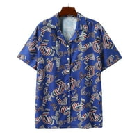 adviicd плувни ризи за мъже Хавайска риза за мъже късо ръкав плаж отпечатан летен бутон надолу Aloha риза мода