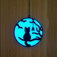 Хелоуин блясък в тъмни декорации на открито закрито котка скулптура светещ висящ орнамент за дървета на вратата прозорец на стаята