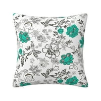Зелени петнисти цветя Хвърлете капаци за възглавници, диван на диван на лег