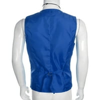 Pudcoco мъже стилен костюм блейзър дълбок V-образен цвят плътни пайети Slim Vest S-2XL