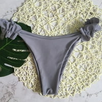 Tking модни дамски бански костюми бикини комплекти Ruffles Solid Bandage Set бразилски бански бански костюм за жени сиво m