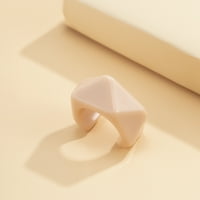 Toyella Geometric Diamond Candy Color Acrylic Ring Pink