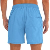 Baocc Mens шорти мъже ежедневни панталони за джогинг фитнес плюс размери панталони разхлабени плажни панталони къси панталони светлосини светлосини