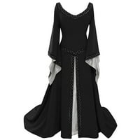 Wavsuf официални рокли за жени реколта макси клирънс лято и есен с черна рокля размер s