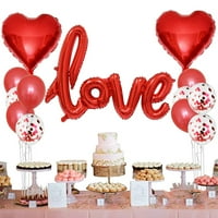 Anvazise Heart Balloon надуваем съединен алуминиево фолио щастлив Свети Валентин Любов буква балони Декор за празник стил B комплект
