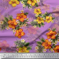 Soimoi памучен камбричен плат Флорален и листа тропически отпечатъци от плат по двор
