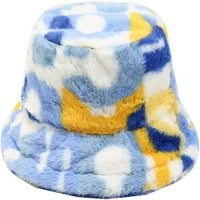 Cocopeaunts Winter Fau Fur Fuzzy топла кофа шапка пухкава топла плюшена рибарска шапка