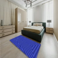 Ahgly Company вътрешен правоъгълник с шарени ярки сини килими, 2 '4'