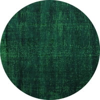 Ahgly Company Indoor Round Oriental Green Modern Area Rugs, 8 'Round