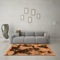Ahgly Company Indoor Rectangle Abstract Orange Modern Area Rugs, 8 '10'