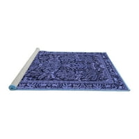 Ahgly Company Machine Pashable Indoor Rectangle Persian Blue Traditional Area Cugs, 4 '6'