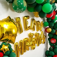 Коледни балони комплект, тъмно зелено бяло червено розово злато за късни балони бонбони Дядо Коледа фолио конфети балон и лента за коледни коледни новогодишни парти декорации