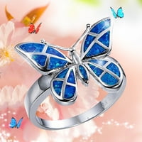 Пръстени за жени ретро цвят пеперуда форма циркон пръстени жени модна тенденция пълна пеперуда пръстен дами бижута диамантени пръстени за жени с размер пръстени за тийнейджърки момичета