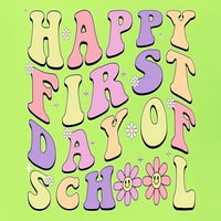 Дива Боби щастлива първия ден на училището Грозно писмо обратно в училище цветна поп култура Униз суичър с качулка, безопасност зелено, средна