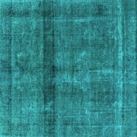 Ahgly Company Machine Wareable Indoor Rectangle Persian Turquoise Blue Bohemian Area Rugs, 3 '5'