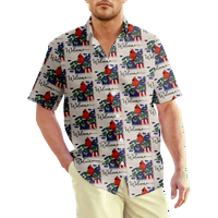 4 юли Мъжката хавайска риза САЩ Национален флаг Графична 3D риза яка ежедневно ежедневно облекло за печат на къси ръкав Облекло лято Редовно годно лято