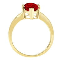 2. CT Brilliant Marquise Cut Natural Garnet 14K Yellow Gold Politaire Ring SZ 4.5