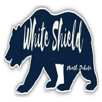 White Shield North Dakota Souvenir Vinyl Decal Sticker Bear Design
