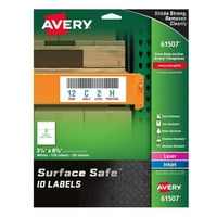 Етикет на Avery® Surface Safe ID - 1 4 Width 3 8 Дължина - Подвижно лепило - правоъгълник - лазер, мастиленост