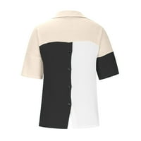 Puntoco Summer Top For Women Button Packwork Блуза с къси ръкави тениска летни върхове черни 10