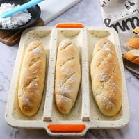 Силиконов шаблон френски хляб печене тиган мек незалепващ хляб хляб хляб табла около 210мл силиконов шаблон за хляб хляб хляб табла за печене за DIY готвене френски х?