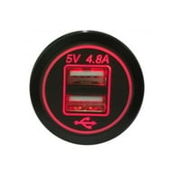 4.8a 2-USB Port Green LED дисплей автомобил за морско зарядно устройство за захранване 12-24V
