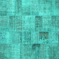 Ahgly Company Machine Wareable Indoor Rectangle Persian Turquoise Blue Traditional Area Rugs, 4 '6'