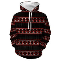 Adies зима с дълъг ръкав отпечатани пуловер пуловерен пуловер с качулка с качулка