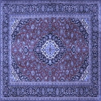 Ahgly Company Indoor Square Medallion Blue Traditional Area Cugs, 7 'квадрат