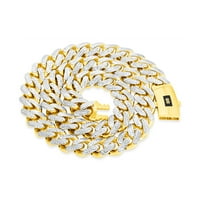 Нураголд 10K Жълто злато Монако Маями Кубински диамантен изрязан ванален гривна за линкови връзки, мъжки бижута с фантазия Bo Clasp 8 8.5 9