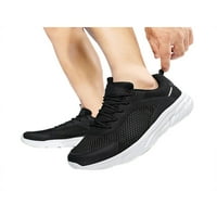 Gomelly Womens Athletic Shoes Мрежеви маратонки дантела за бягащи обувки Дишаща ежедневна маратонка на открито ходене черно бяло 8.5
