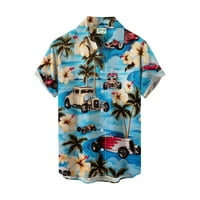 Кратко ръкав Мъжки летни ваканционни туризъм плаж модна тенденция свободно време 3D дигитален печат с къс ръкав риза