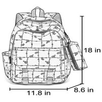 Zodanni Girls Backpack Top Handle Daypack Multi Pockets Карикатура Книга чанта с голям капацитет деца с леки подплатени каишки Модна цип лилаво лилаво