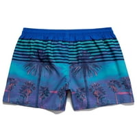 Bomotoo Mens Summer Short Pants Еластична талия на плажните къси панталони Дръскане на дъното Хавайски плажни дрехи тренировки мини панталони l