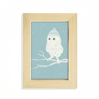 Freehand Sketch Owl Head Desktop Display Photo Frame Picture Art Painting