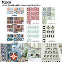 Мозаечни стикери с плочки Стик за баня кухня домашна стена или под самозалепващи се, 4x