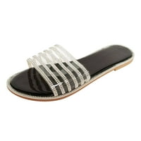 Jsaierl плоски сандали за жени ежедневно лято, летни дами модни ежедневни плоски ретро чехли кристални обувки сандали размер 6