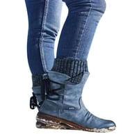 Ymiytan дамски глезени ботуши кокетна подметка плоска цип от средна пета дами камашони обувки размер 4.5-11