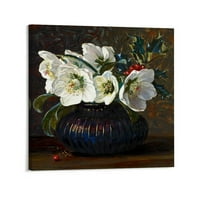 Класически цветя Маслена живопис разтегнато и рамкирано платно изкуство за стена за хол, спалня, отпечатъци от офис платно за домашна декорация, готова за окачване
