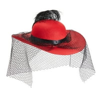 Женска шапка за боулинг, винтидж цветя fedora шапка елегантна шапка на фасанира с воал за парти Хелоуин