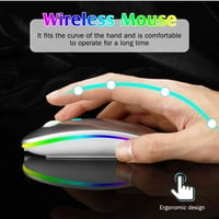 2.4GHz & Bluetooth мишка, акумулаторна безжична светодиодна мишка за Acer Iconia a1- също съвместима с телевизионен лаптоп Mac ipad Pro Computer Tablet Android - Ony Black