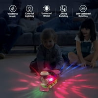 Влакове за бебешки играчки, 360 ° самостоятелни играчки с влакове със зашеметяващи 3D светлини и музика, автоматично управление на контакт, коледни подаръци за рожде?