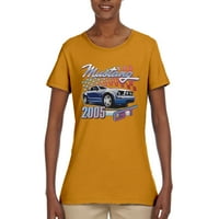 Wild Bobby Ford Mustang GT Cars and Trucks Women Graphic Tee, Gold, 3x-голям