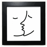 Мъже жени целуват любов арт деко мода черна квадратна рамка картина стена плот